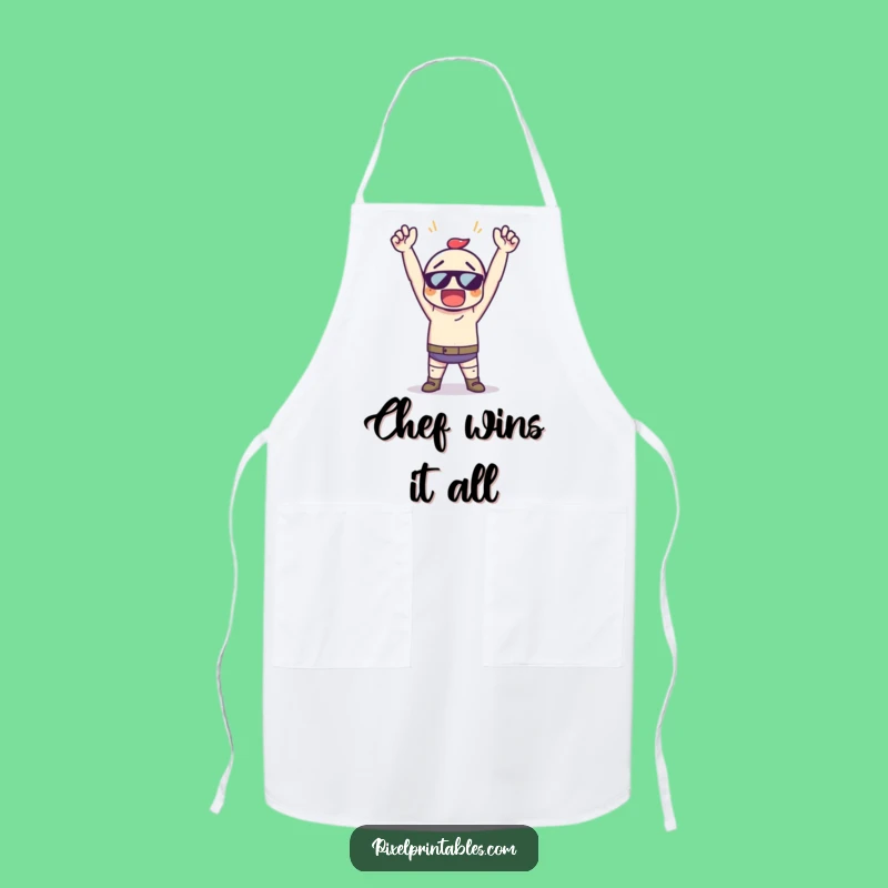 Funny Pixel Victory Apron - Cook Like a Champ, Perfect Kitchen Gift!