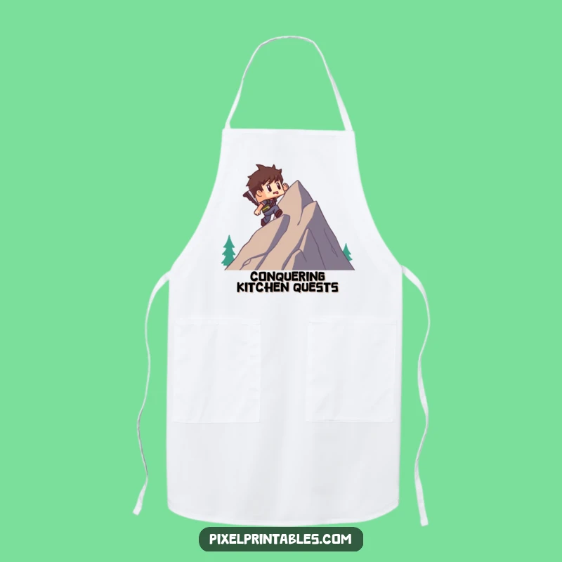 Funny Pixel Chef Apron: Blocky Adventurer's Kitchen Quest, Hilarious Funny Gift