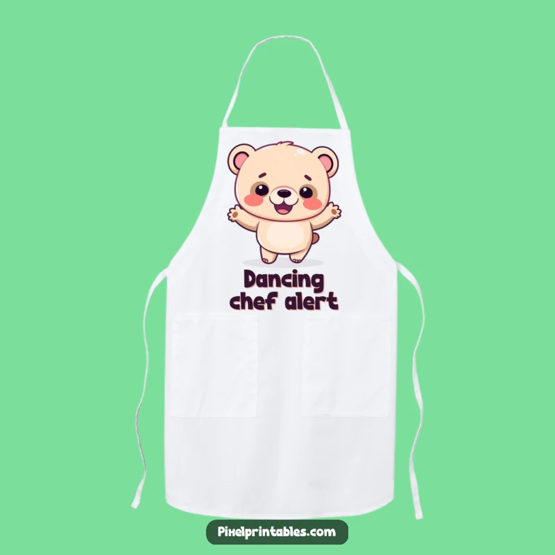 Funny Pixel Bear Apron: Kitchen Dance for a Fun Funny Gift