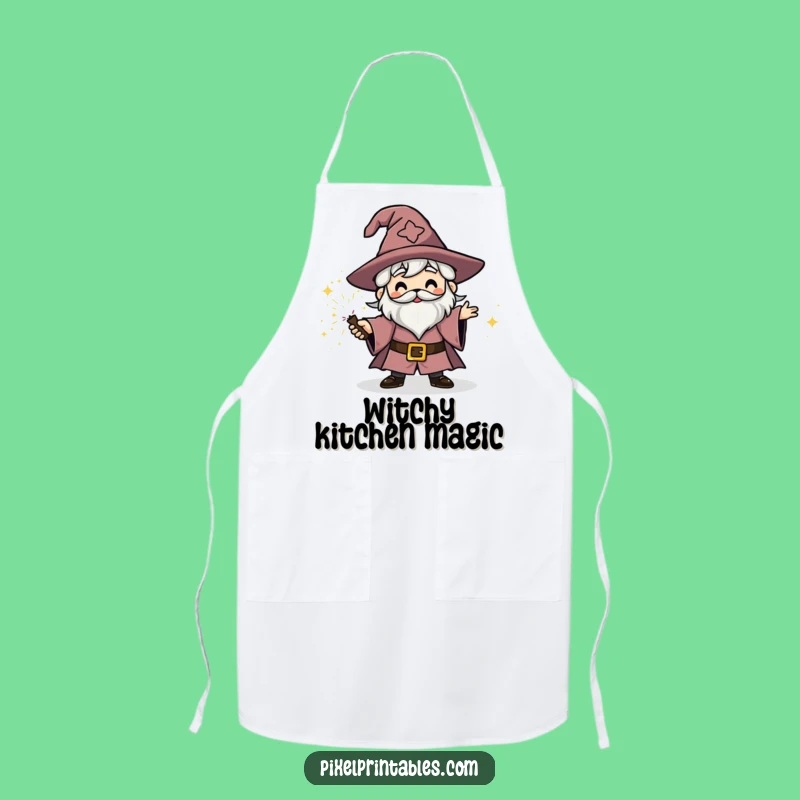 Funny Block Wizard Apron: Kitchen Spell Casting Wear, Perfect Funny Gift