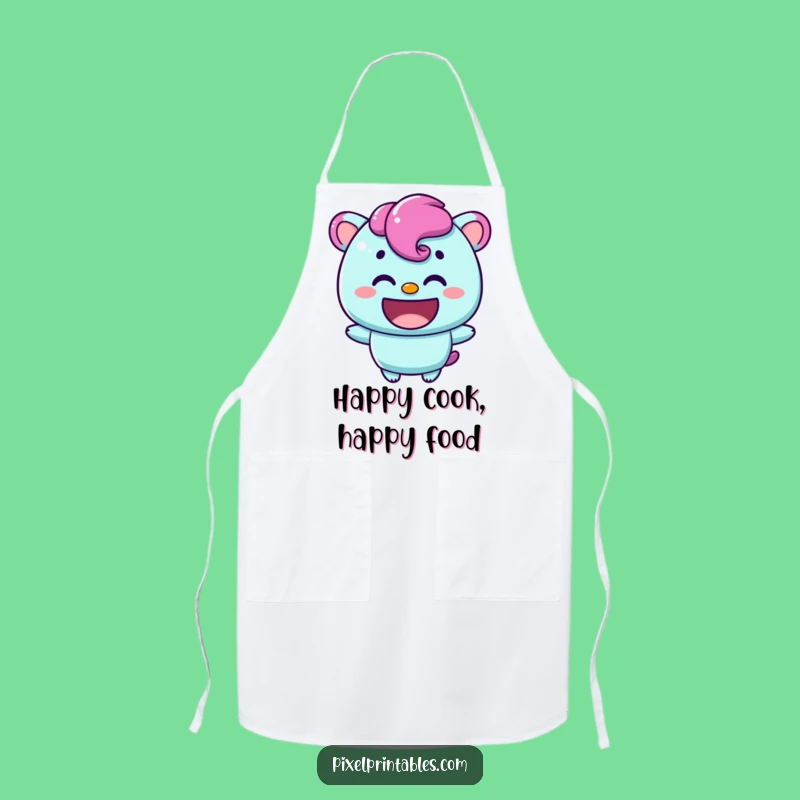 Funny Content Pixel Character Apron: Kitchen Warm Smile