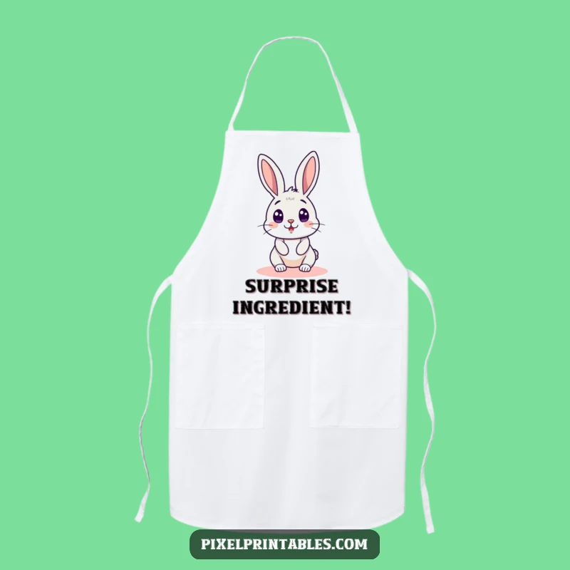Funny Pixel Rabbit Apron - Cook Up Laughs with a Pixelated Surprise in the Kitchen Gift