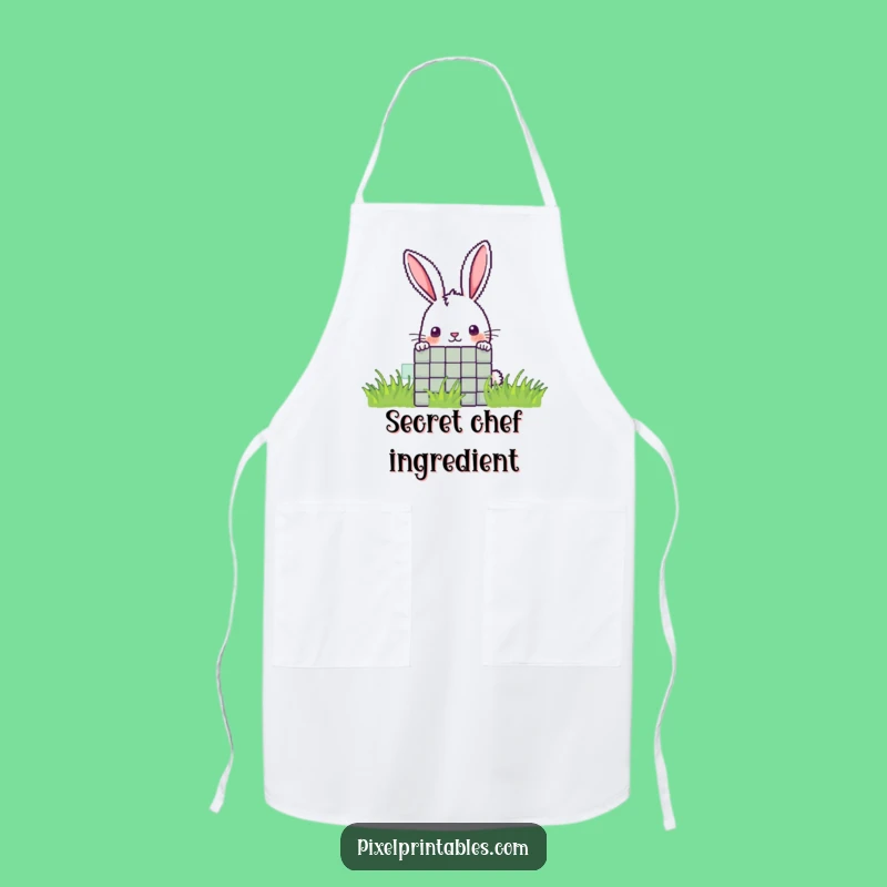 Funny Pixel Rabbit Apron: Kitchen Peek for a Fun Funny Gift