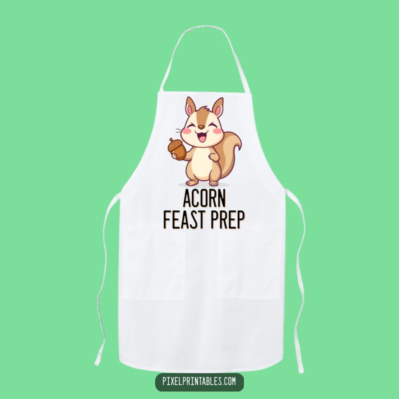 Funny Pixelated Squirrel Apron: Victorious Cooking with a Pixelated Collector