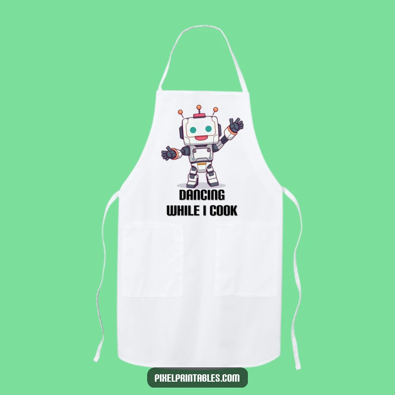 Funny Robot Dance Apron - Chef Character Kitchen Fun