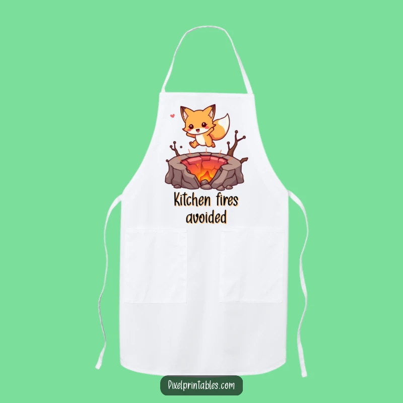 Gamer's Funny Fox Lava Jump Apron: Cook & Play, Clever Funny Gift