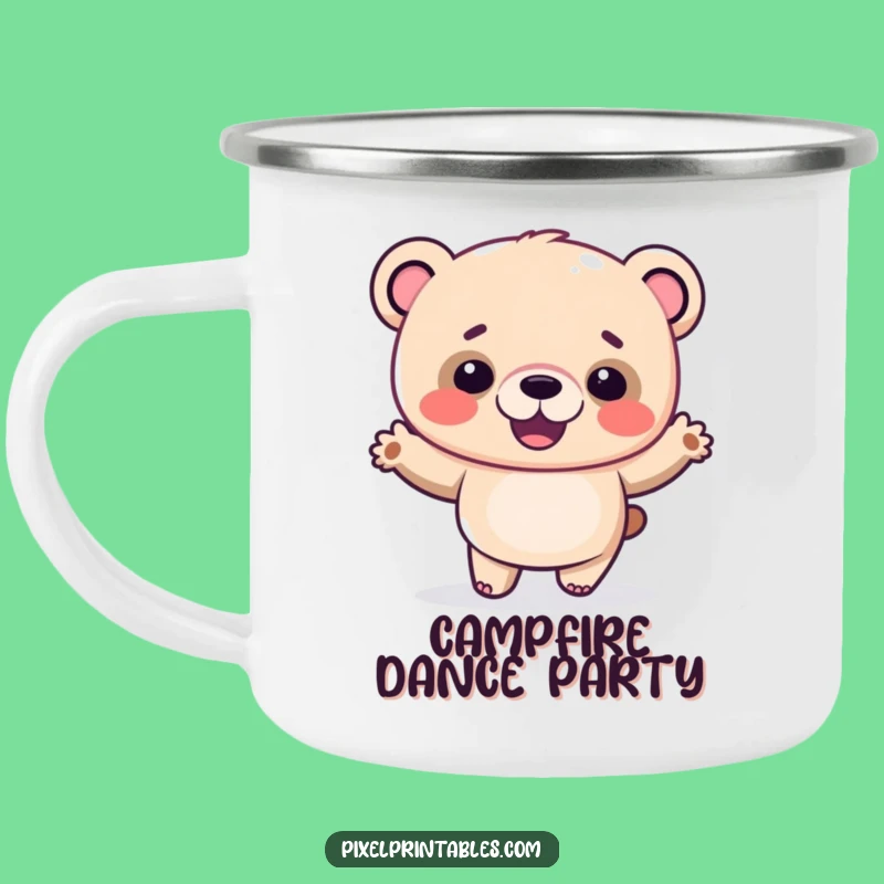 Funny Pixel Bear Camping Mug: Adventure Dance for a Cool Funny Gift