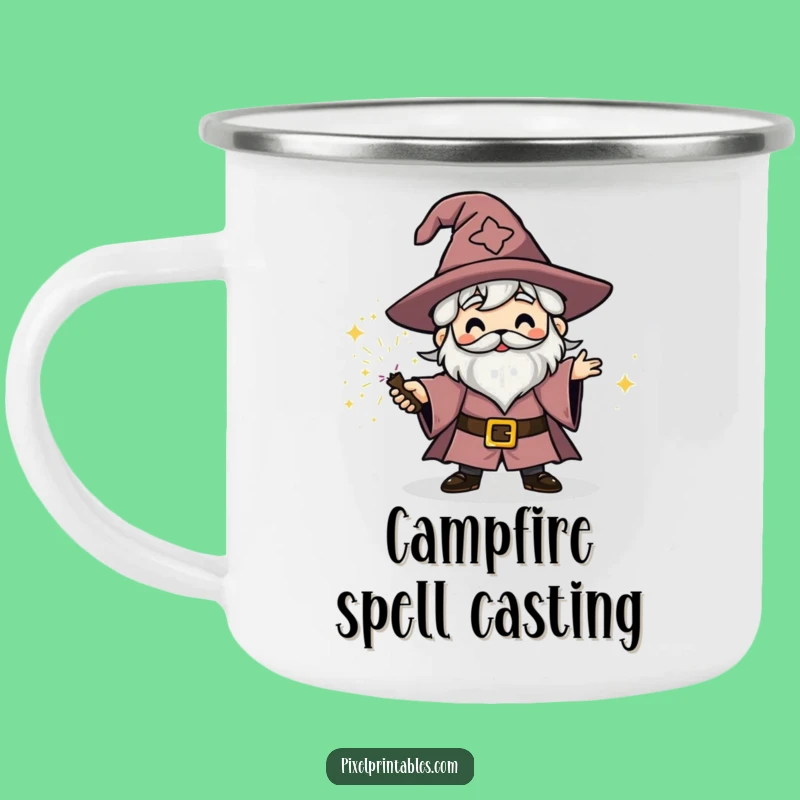 Funny Block Wizard Camping Mug: Outdoor Spell Gear, Great Funny Gift