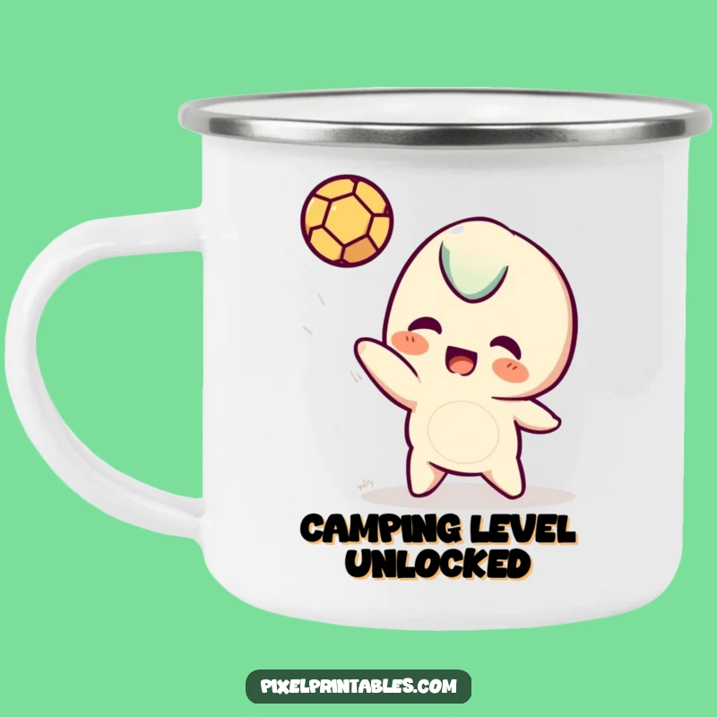 Funny Pixel Camping Mug: Enjoy drinks with a pixel character!