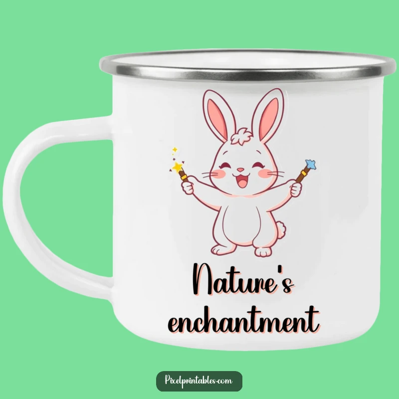 Enchanted Funny Rabbit Magic Camping Mug: Sip & Sparkle, Fun Funny Gift