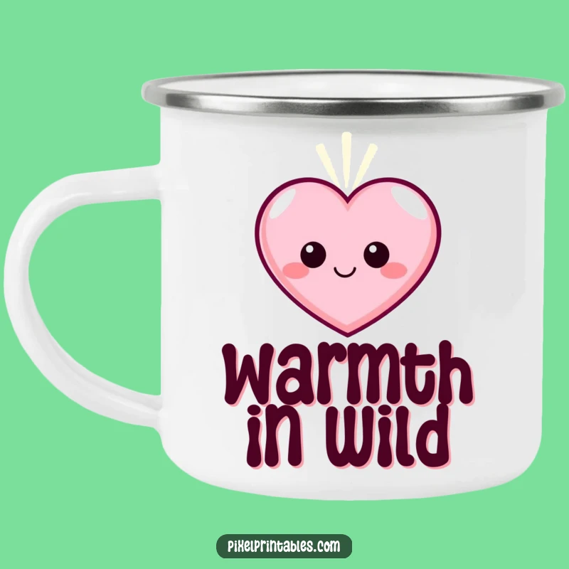 Funny Pixel Heart Camping Mug - Durable Glowing Drinkware, Perfect Outdoor Gift!