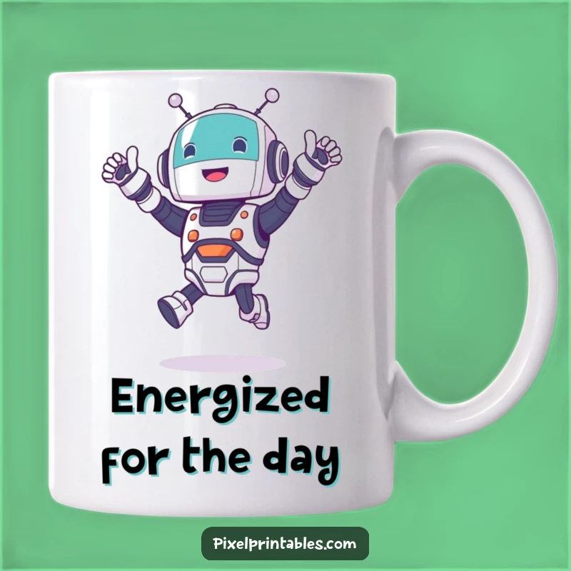 Funny Robot Jumping Mug: Exciting Gift for Tech Lovers and Cheerleaders