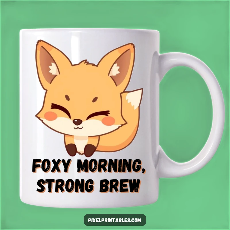 Funny Pixel Fox Mug: Mischievous Wink, Perfect Gift for Sly Characters