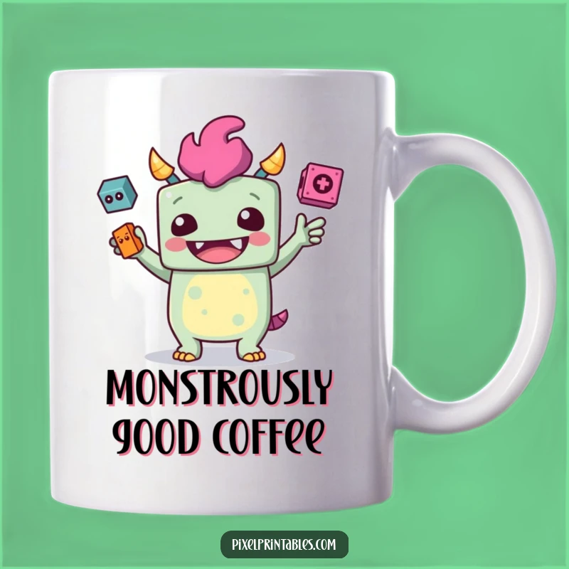 Funny Juggling Monster Mug, A Hilarious Gamer Gift for Fun Lovers