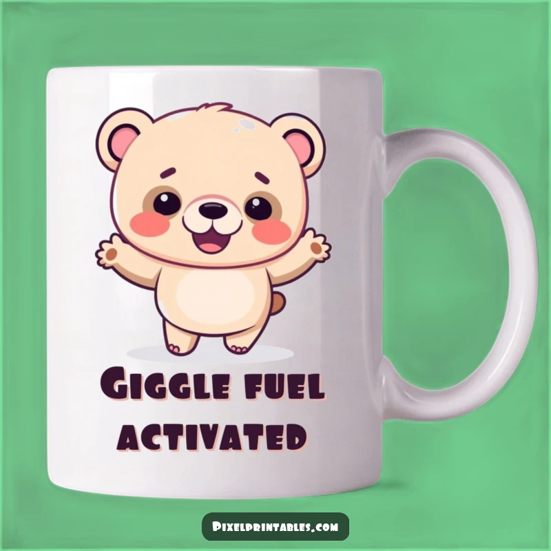 Funny Pixel Bear Mug: Silly Dance for a Hilarious Funny Gift