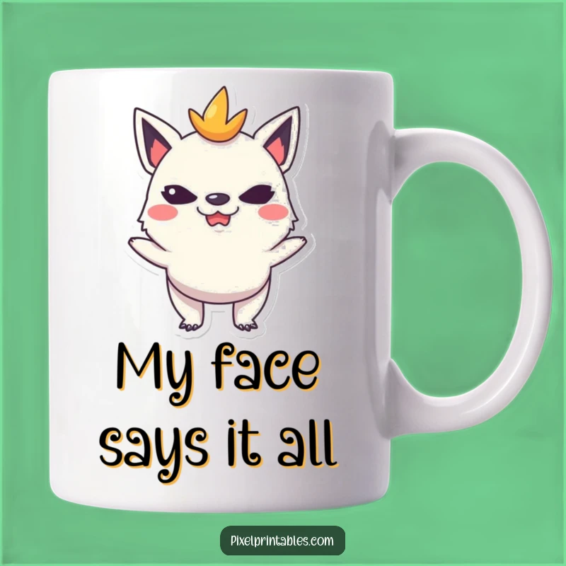 Funny Pixel Creature Mug: Mischievous Face Perfect for Pranksters