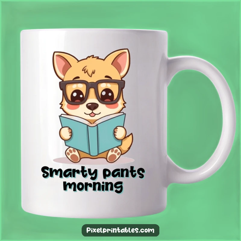 Funny Pixel Dog Bookworm Mug: A Hilarious Gift for Nerdy Dog Lovers