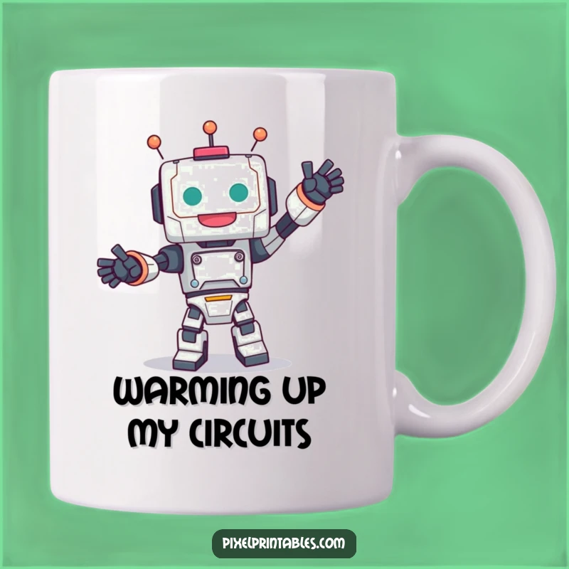 Funny Robot Dance Mug - Joyful Blocky Character Gift