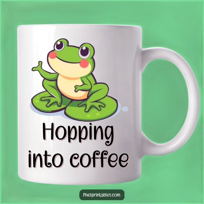 Funny Pixel Frog Mug: Joyful Gamer Gift for Nature Lovers