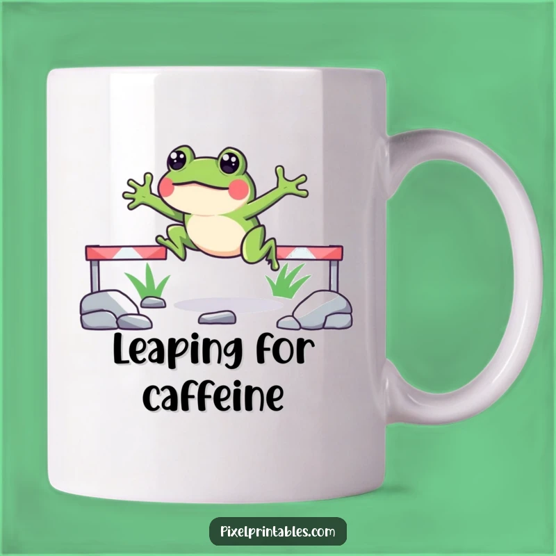 Funny Pixelated Frog Jump Mug A Leap of Joy for Coffee Lovers and Gamers
