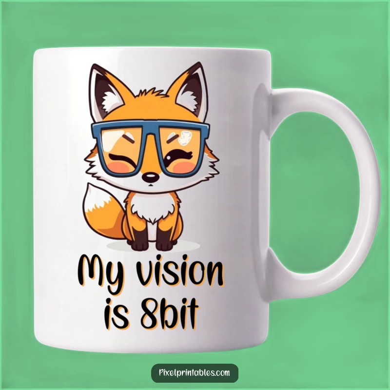 Funny Pixel Fox Mug: Witty Gamer Gift for Tech Lovers