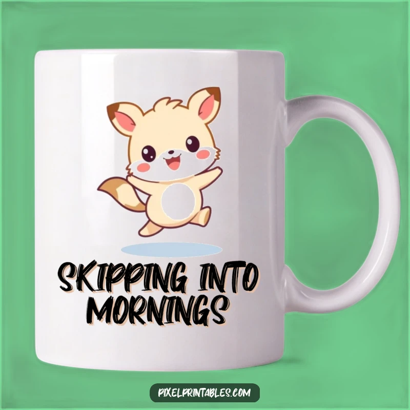 Funny Pixel Animal Mug - Cute Skipping Joyful Creature Gift!