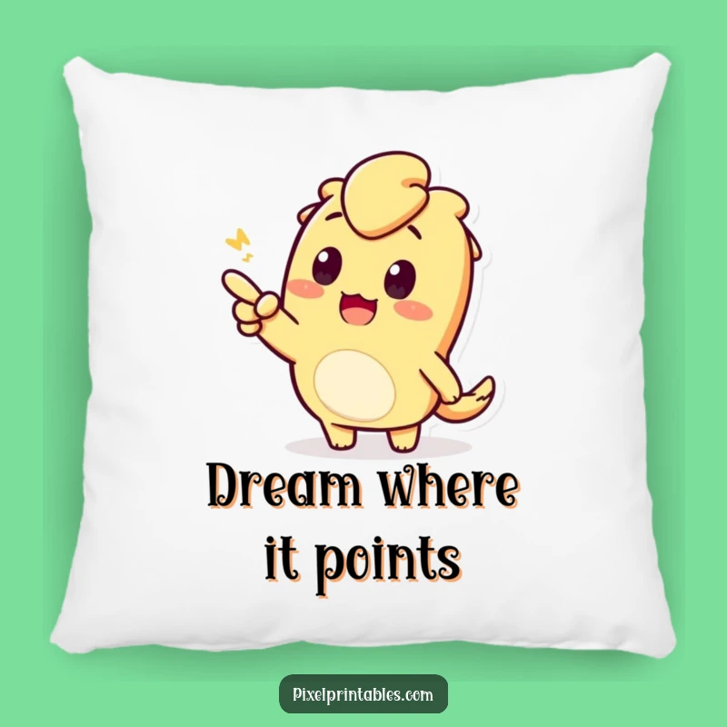 Funny Pixel Pointing Pillow: Cozy Curious Character Comfort for Playful Spaces