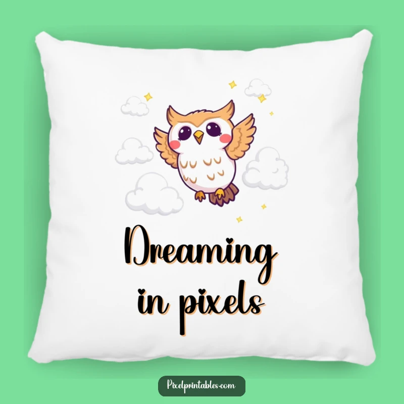Funny Pixel Owl Pillow: Cozy Flight for a Comfy Funny Gift