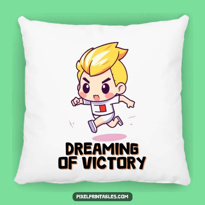 Funny Pixel Race Pillow: Determined Character Retro Comfort Cushion Gift