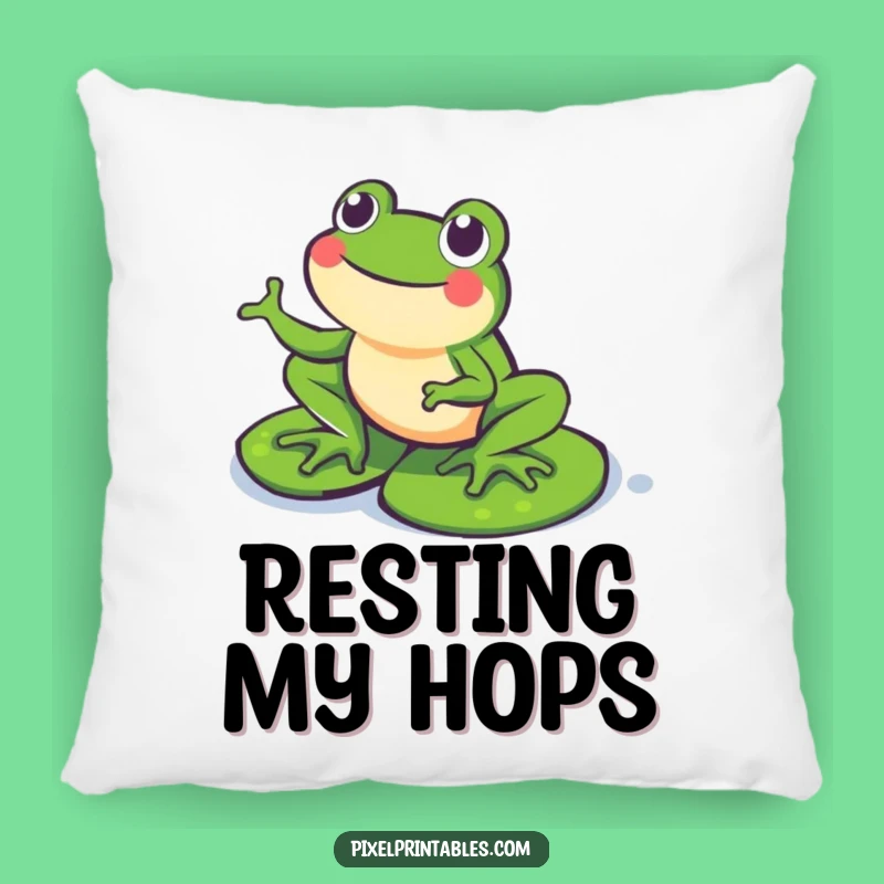 Funny Pixel Frog Pillow: Cozy Comfort with Retro Gaming Charm