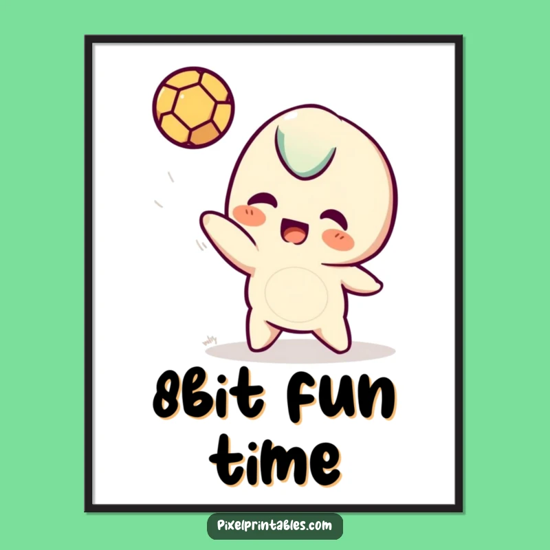 Funny Pixel Digital Art: Printable retro fun with a pixel character!