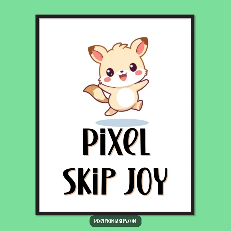Funny Pixel Animal Art Print - Instant Cute Joy Gift!