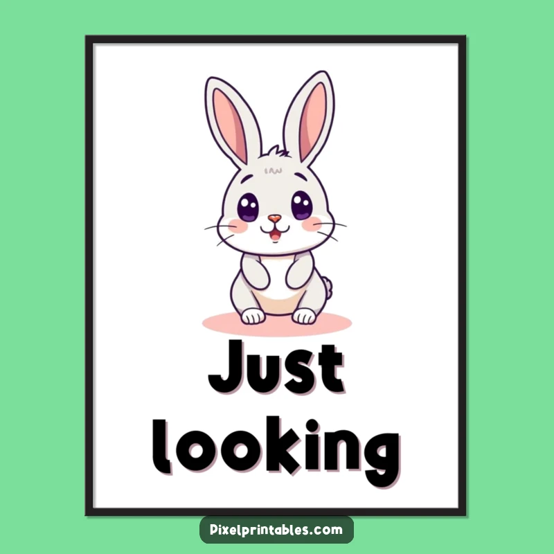 Funny Pixel Rabbit Digital Art - Surprise Your Walls with Pixelated Retro Gaming Art Gift