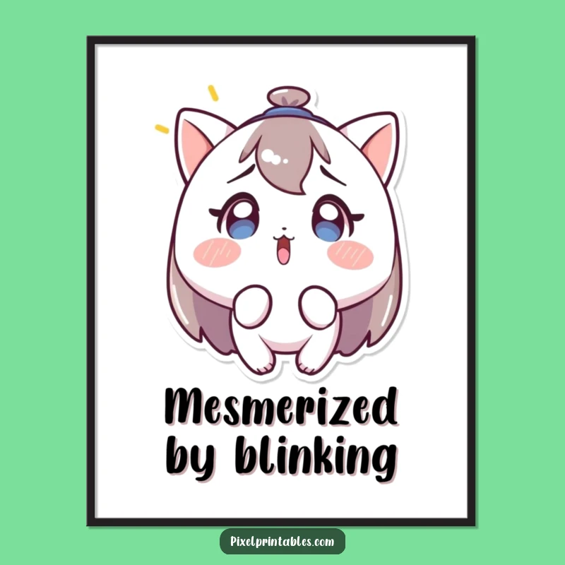 Funny Surprised Character Digital Art: Instant Bewilderment for Your Space