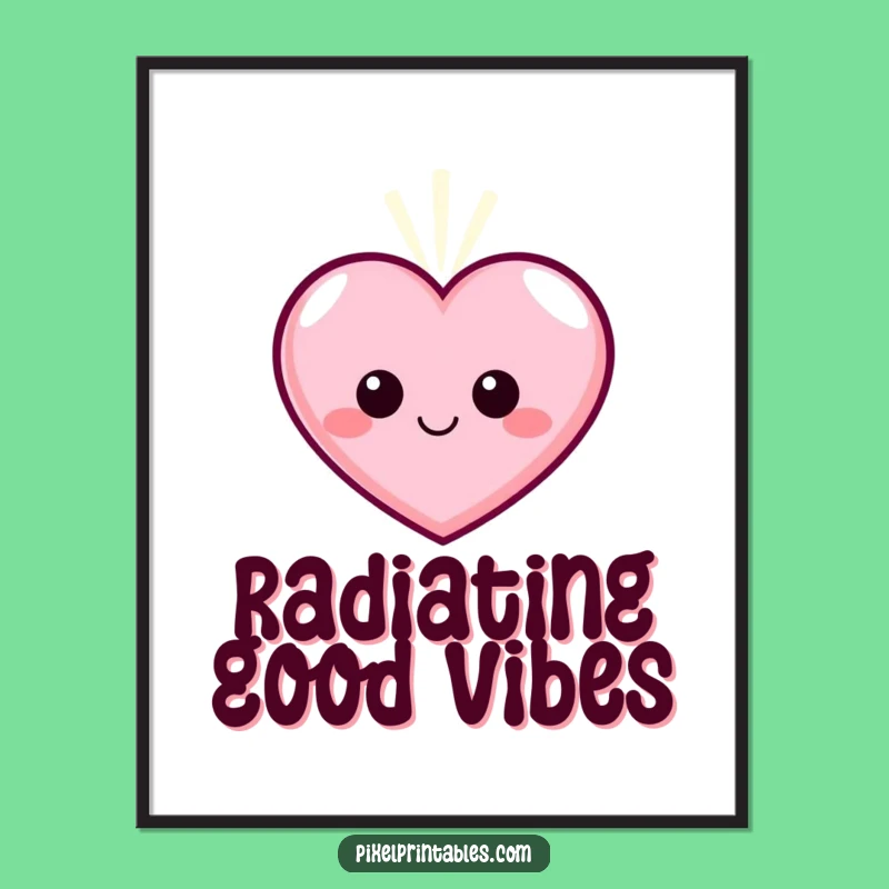 Funny Pixel Heart Digital Art - Instant Glowing Decor, Perfect Creative Gift!