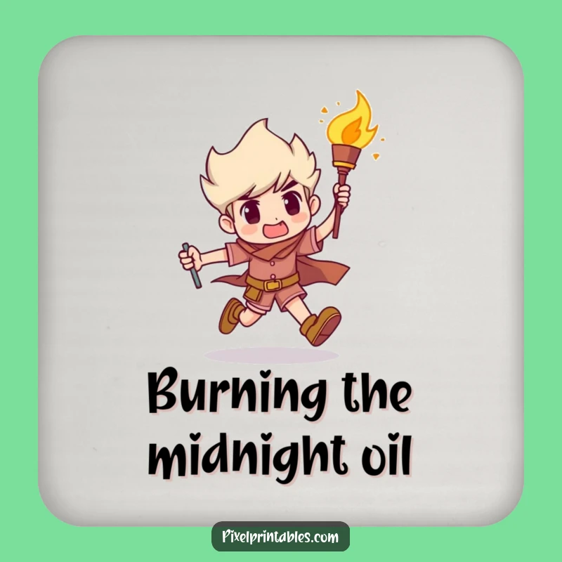 Funny Determination Torch Runner Coaster: Protect Surfaces with Humorous Flair