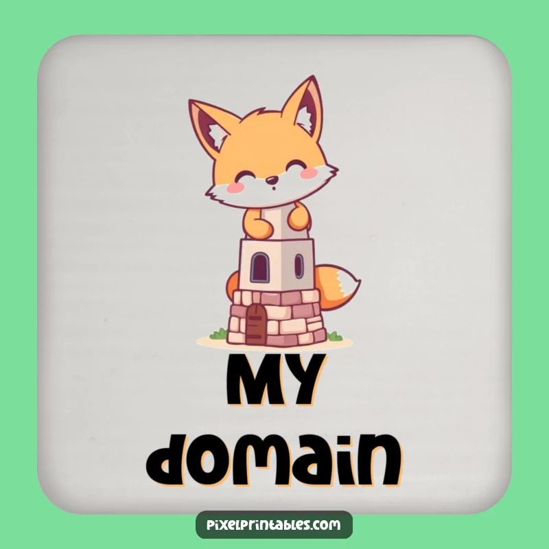 Funny Pixel Fox Coaster Set - Protect Your Drinks with Pixel Tower Mischief Gift