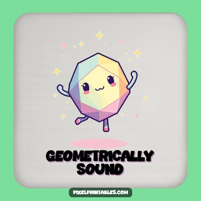 Funny Pixelated Geometric Shape Dancing Coaster - Retro Drink Protector