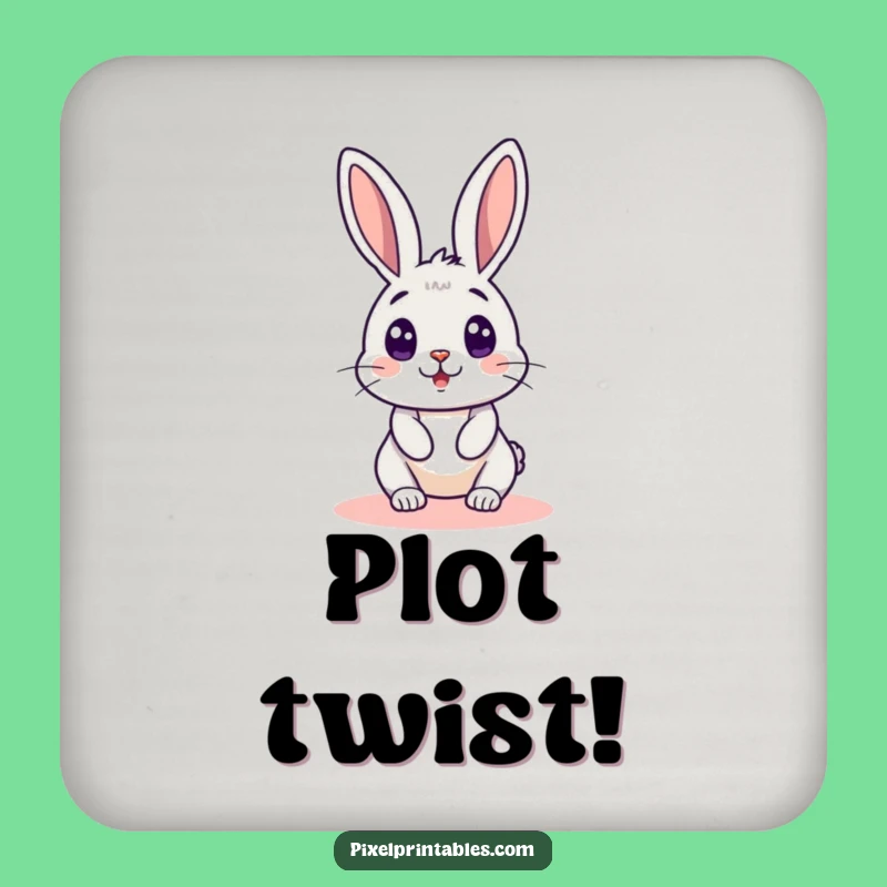 Funny Pixel Rabbit Coaster Set - Protect Surfaces with Pixelated Surprise & Retro Style Gift