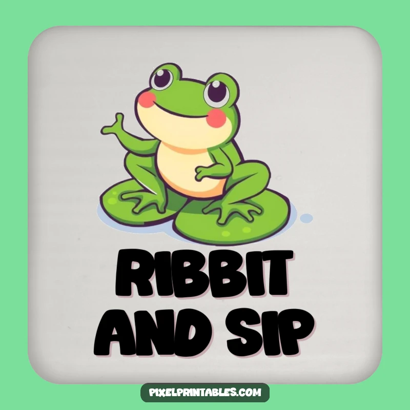 Funny Pixel Frog Drink Coaster: Protect Surfaces with Retro Fun