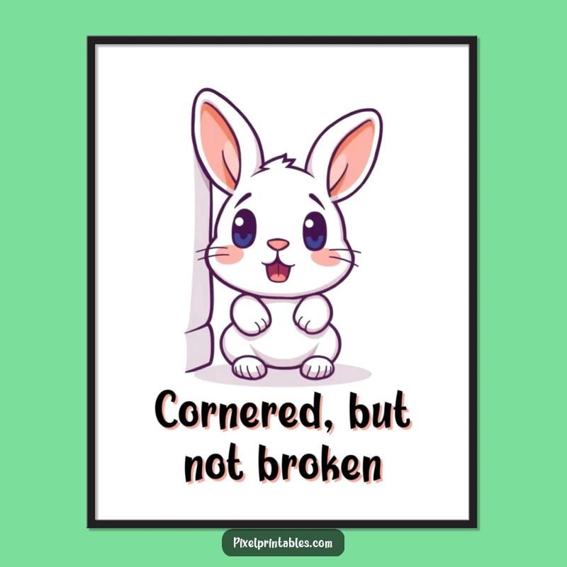 Funny Pixelated Rabbit Poster: Surprising Retro Pixel Art for Gamer Walls