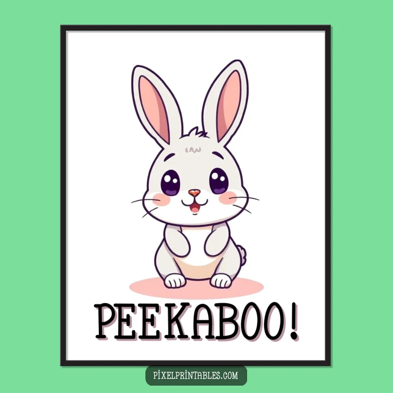 Funny Pixel Rabbit Poster - Adorable Pixelated Surprise for Retro Gaming Fans Gift