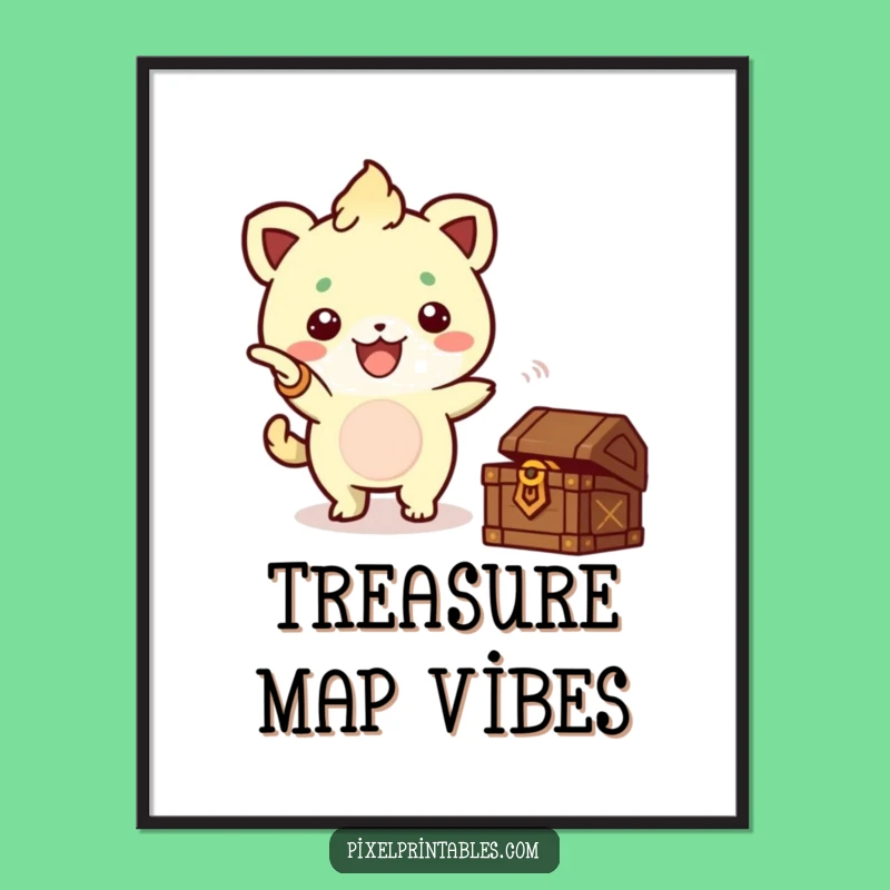 Funny Pixel Treasure Poster - Creature Art Decor, Perfect Wall Gift!