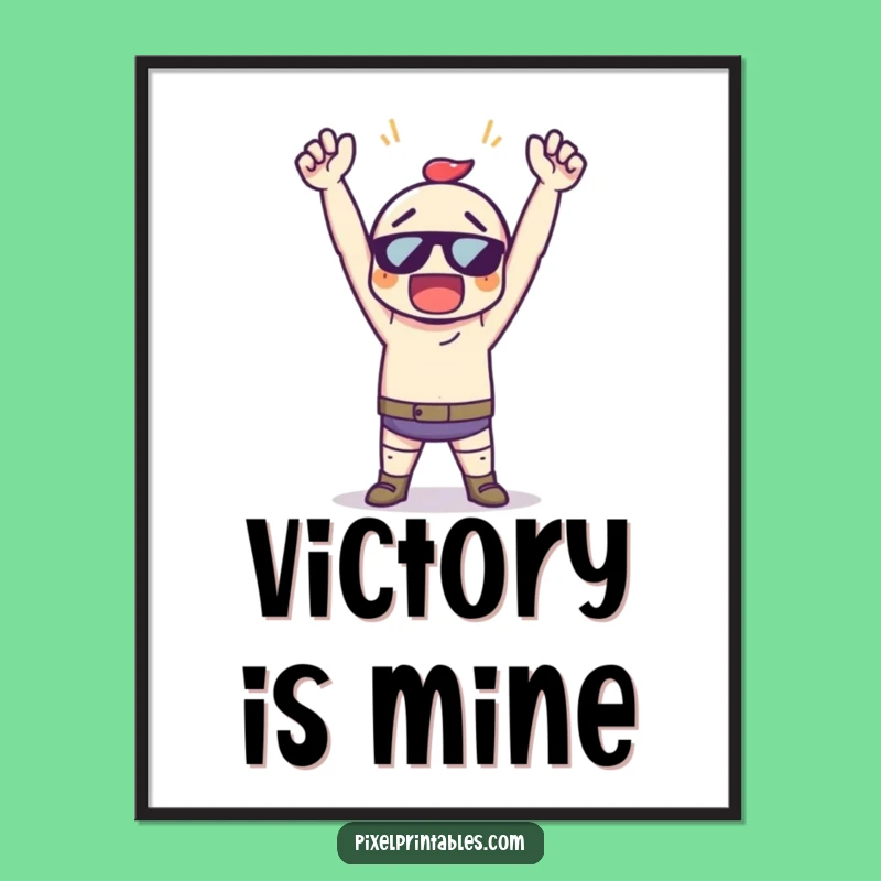 Funny Pixel Victory Poster - Gamer Wall Art, Perfect Decor Gift!