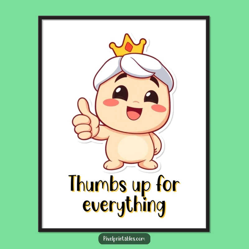 Funny Thumbs Up Poster: Positive Wall Art for a Happy Space