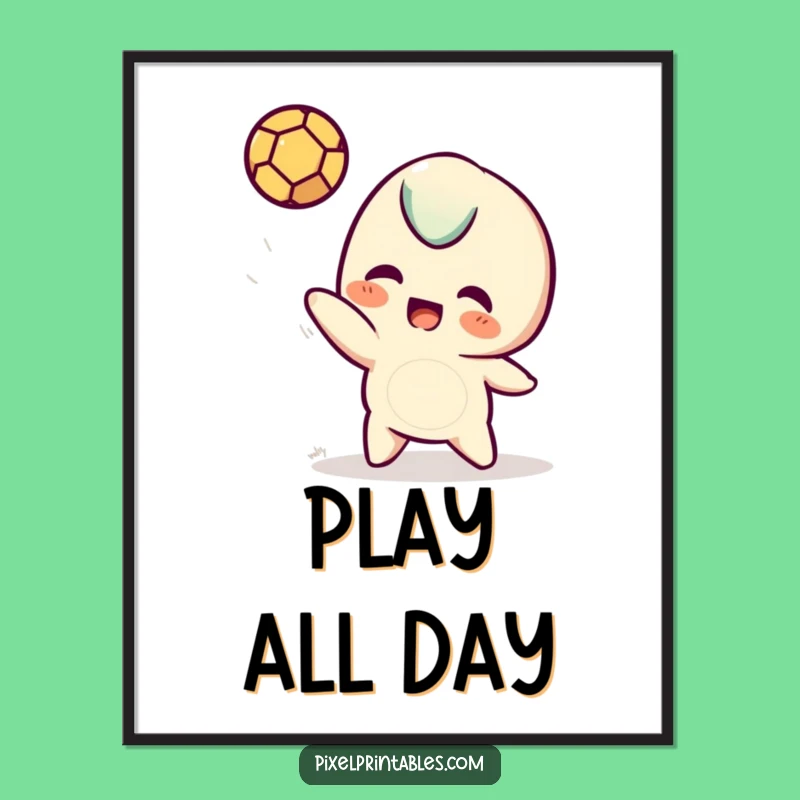 Funny Pixel Poster: Decorate with a playful pixelated character playing!