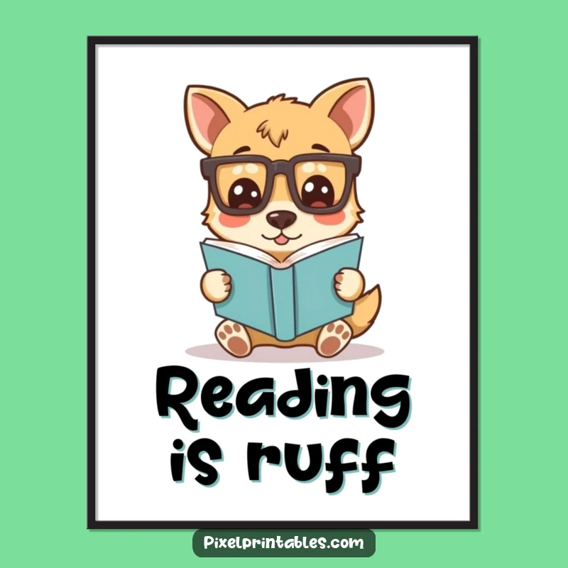 Funny Pixel Dog Poster: Add Nerdy Charm to Your Walls