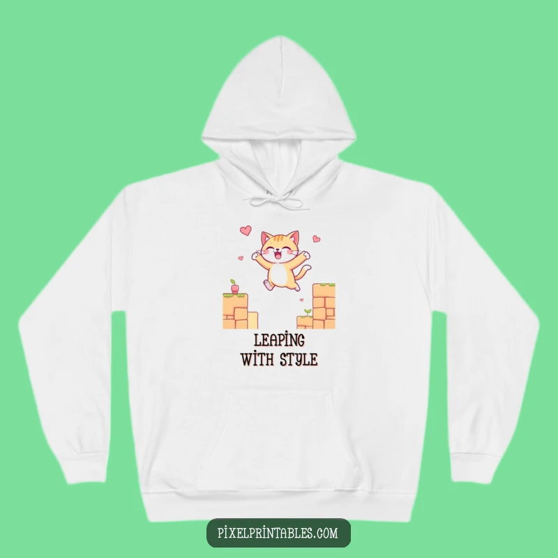 Cozy Funny Cat Platform Hoodie: Game & Relax, Cool Funny Gift