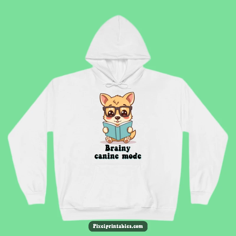 Cozy Funny Pixel Dog Hoodie: Stay Warm with Nerdy Canine Charm
