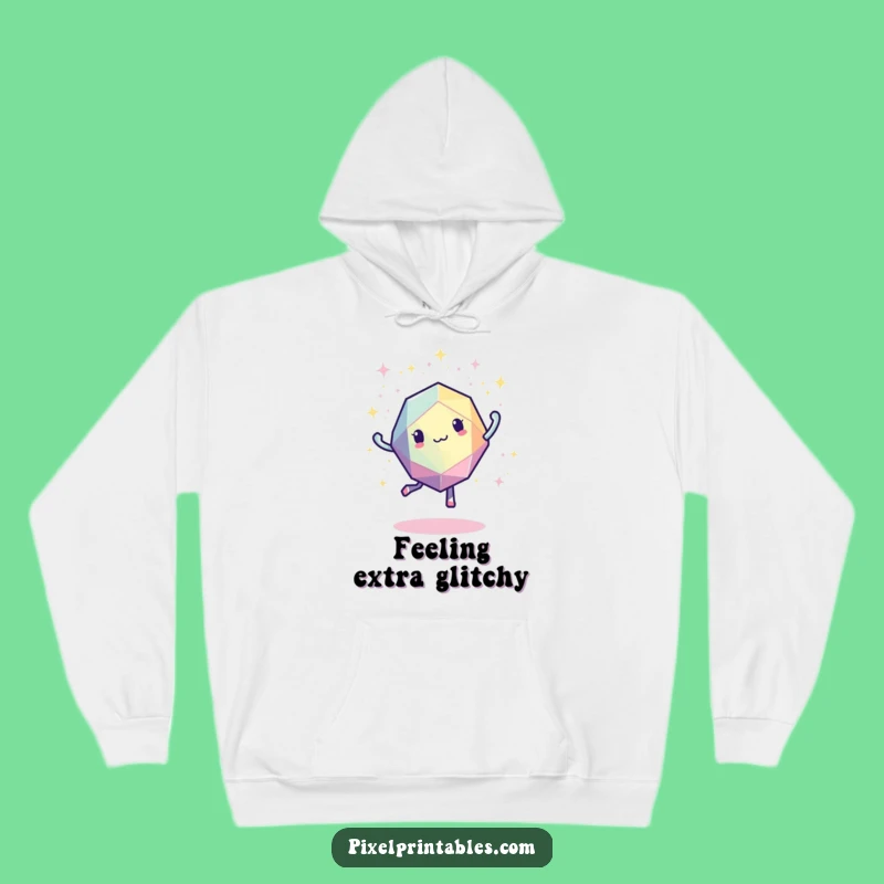 Funny Pixelated Geometric Shape Dancing Hoodie - Cozy Retro Apparel